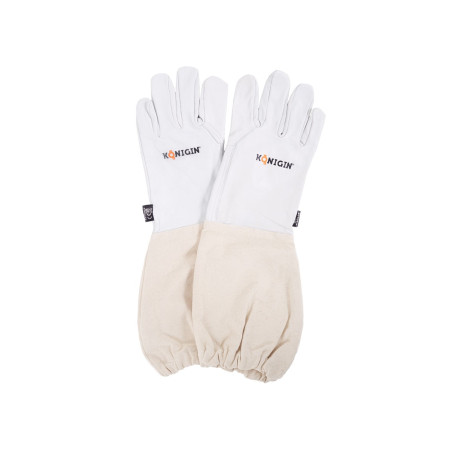 Leather gloves for beekeeping - white