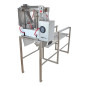 Automatic uncapping line with hot water heating system